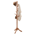VASAGLE Solid Wood Coat Rack, Free Standing Tree-Shaped Coat Rack with 8 Hooks, 3 Height Options, for Clothes, Hats, Bags, Livin