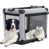 JHK 600D Oxford Fabric Foldable Soft Dog Crate Portable Pet Kennel with 3 Doors Use for Small to Extra Large Dogs Indoor