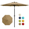 Nine Foot Patio Umbrella With Crank Tilt UV Protection For Outdoor Pool Deck
