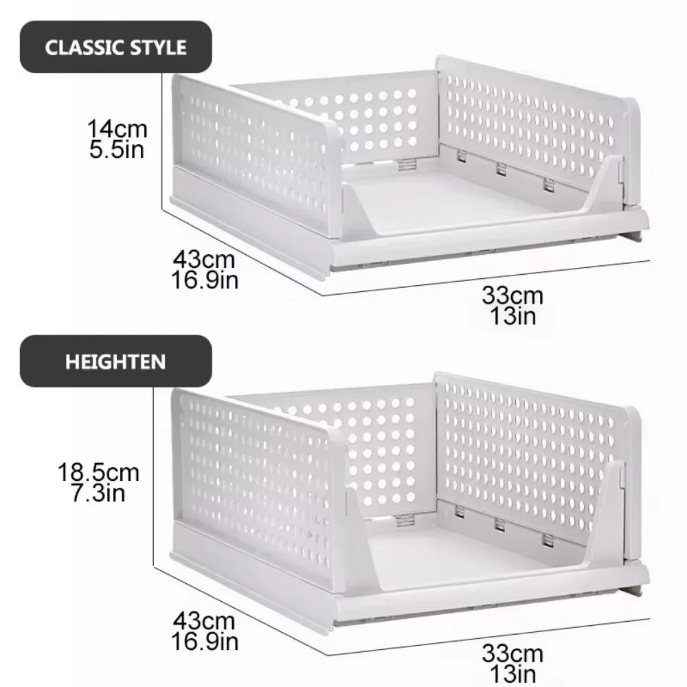 Home Stackable Plastic Drawers Organizing Boxes Partition Bedroom Office Organizers Closet Clothes Panties Folding Storage Box