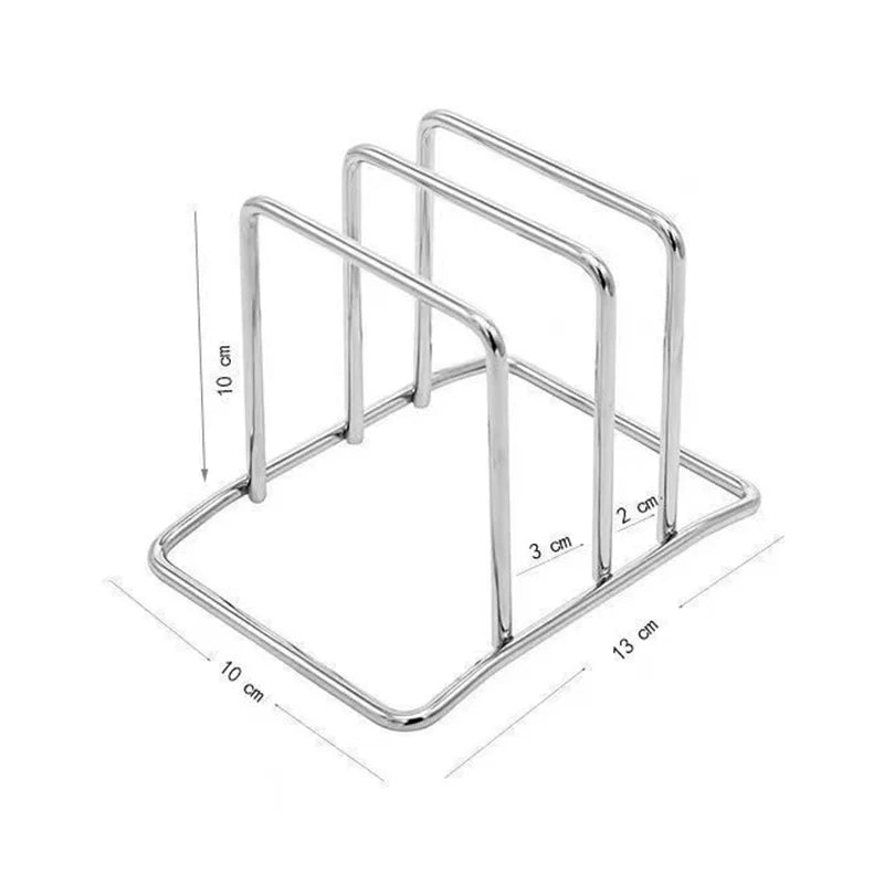 1pc Kitchen Cutting Board Holder Pot Lid Holder Desktop Stainless Steel Material Storage Rack for Cutting Board Organizer Stable