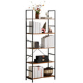 JHK 5 Tier Wooden Display Bookshelf Storage Standing Shelf Stable Frame Graduated Shelves for Organized Display for Living Room