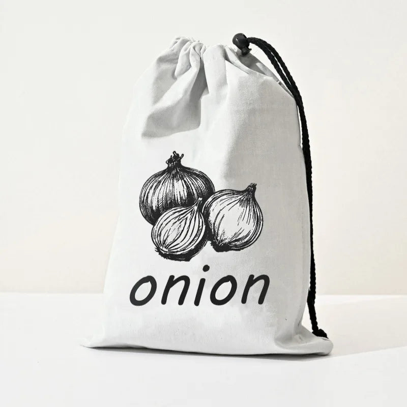 Potato Onion Garlic Storage Bag Durable Kitchen Vegetables Storage Pouch Drawstring Food Storage Bags with Zipper