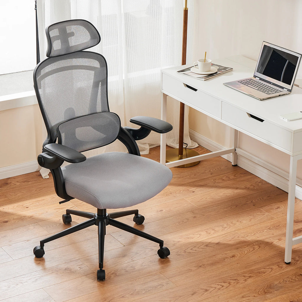 JHK Ergonomic Mesh Office Chair Adjustable Lumbar Support 120°Tilt High Back Comfortable Computer Chair with Soft Flip Up Arms