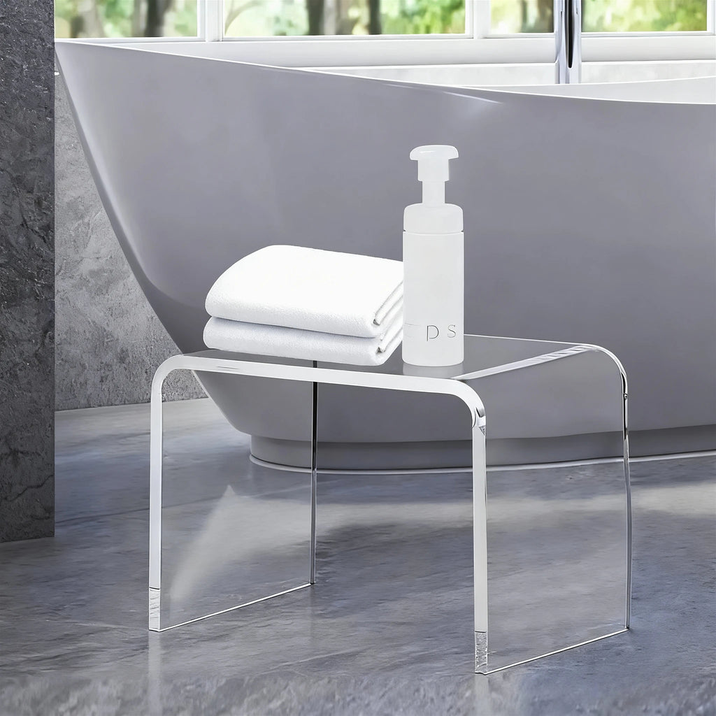Acrylic Coffee Table Multiuse Acrylic Furniture Modern End Table Japanese Floor Table for Office Living Room Porch Family Garden