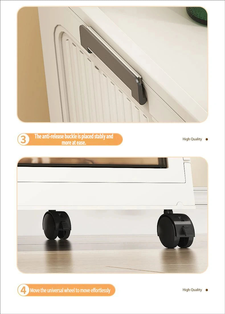 Foldable Plastic Storage Cabinet For Baby Clothes Multi Layered Closet
