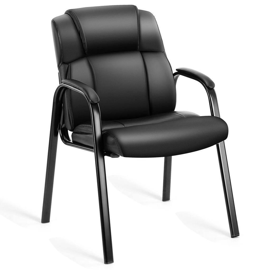 JHK PU Leather Padded Backrest Office Chair Living Room Ergonomic Waterproof Waiting Room Seat Thickened Sponge Cushion Arms