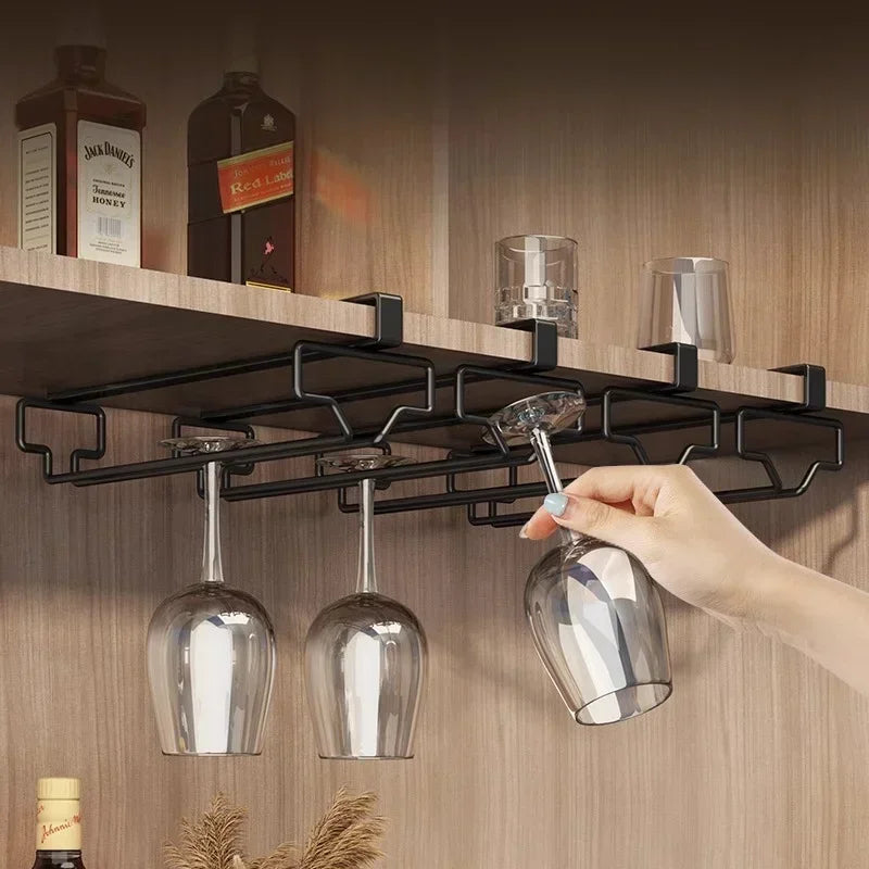 Cabinet Hanging Metal Wine Glass Rack Cabinet Stemware Holder Racks for Cup Storage RackGlass Holder Outdoor Wine Glass Rack