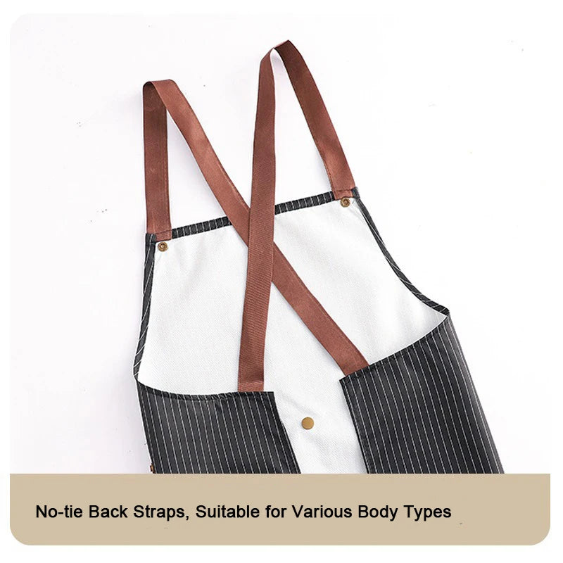 Kitchen Apron with Removable Hand Towel Waterproof Restaurant Cooking Sleeveless Apron Anti-fouling Baking Bibs 2025New