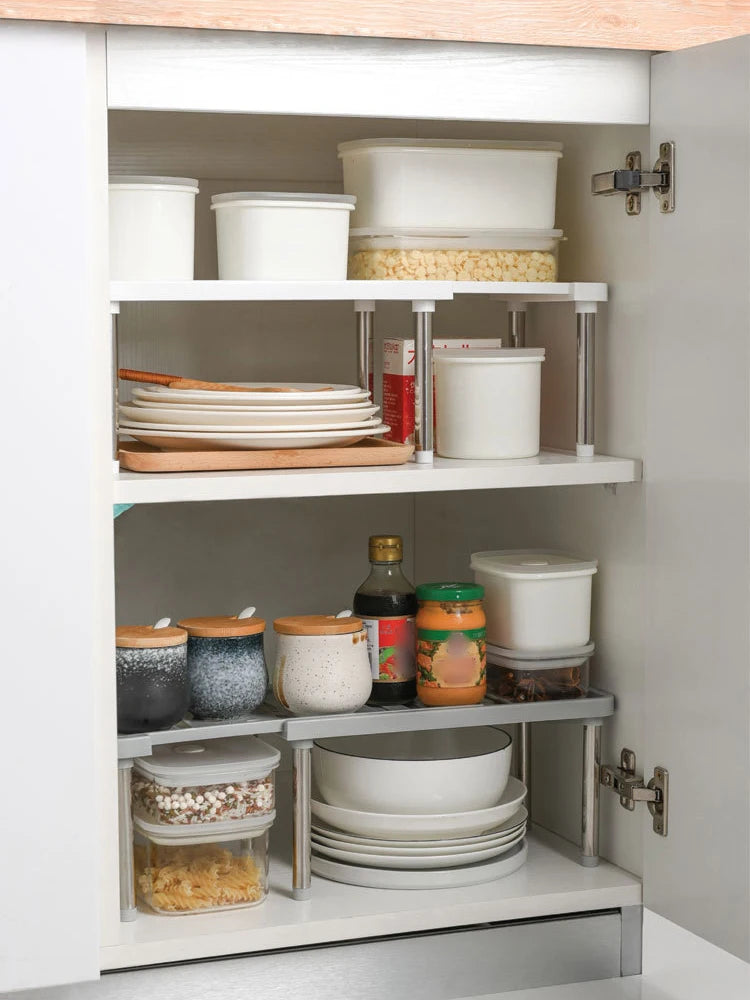 1PC Spice Bottle Rack Kitchen Spice Rack Retractable Cabinet Retractable Lengthened Drain Bowl Rack