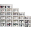 24 Pack Shoe Storage Boxes, Clear Plastic Stackable Shoe Organizer, Foldable Shoe Rack, Space-Saving Home & Office Organizatio