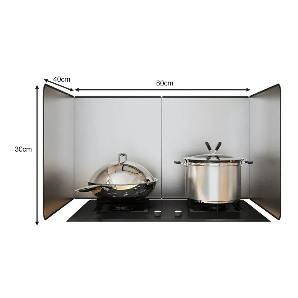 Galvanized Kitchen Splashback Guard Stove Oil Splash Shield Gas Cooker Anti-Grease Protective Board Heat Resistant Stovetop