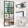 JHK Standing Hanging Full Body Wall Mirror Rectangle Window Pane Decorative Mirror Metal Framed Mirror for Bathroom Living Room