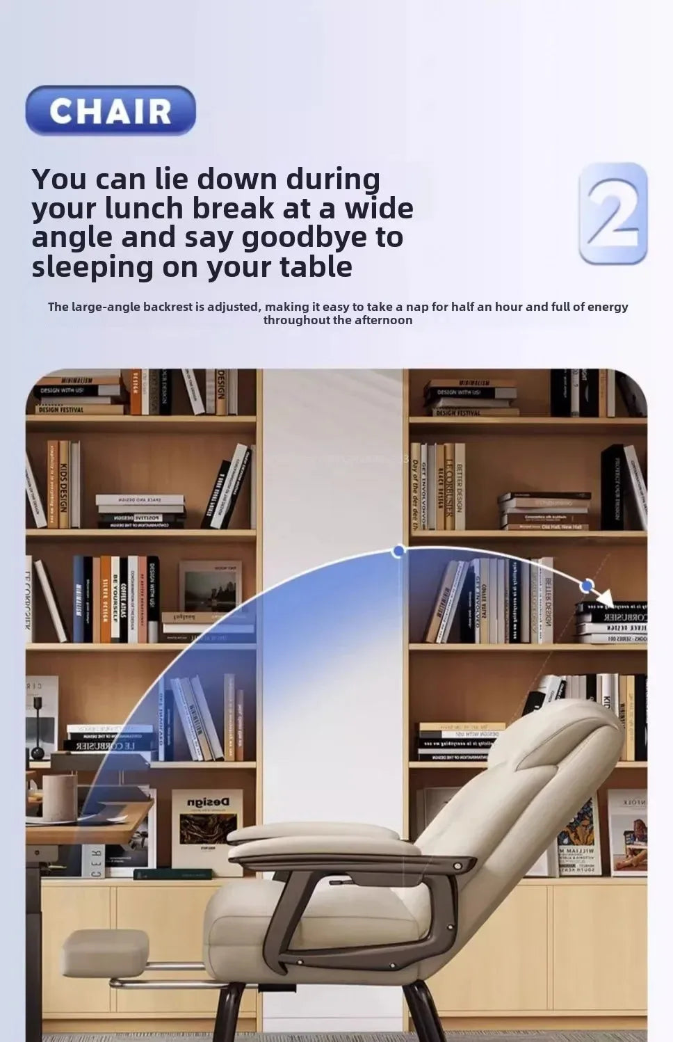 Nordic Computer Chair, Home, Office, Reclining, Sofa, Comfort, Bedroom, Living Room, Study Chair Fixed Foot