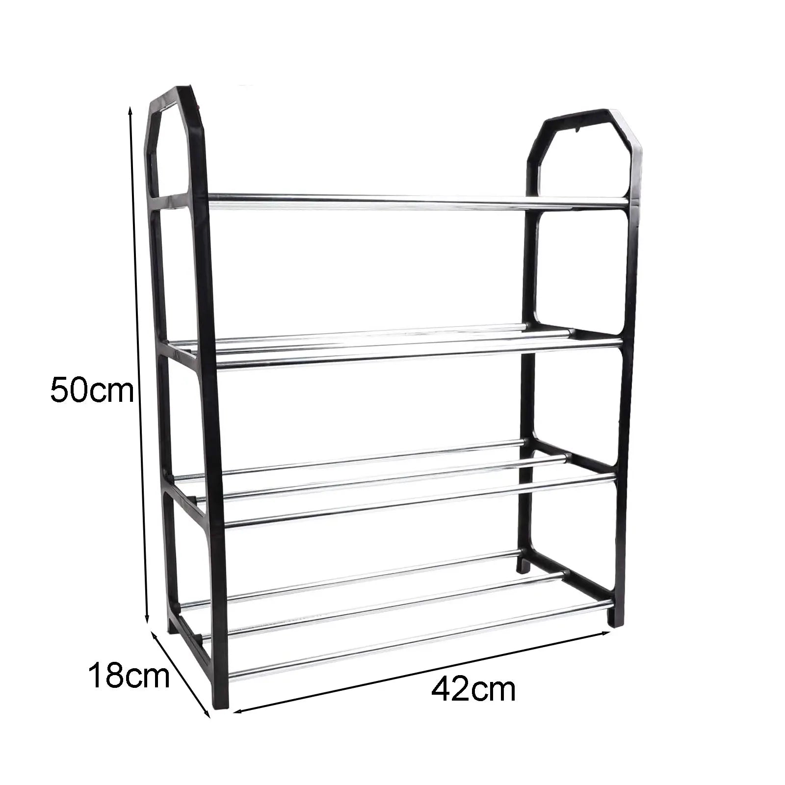 4-Layer Metal Shoe Rack Simple Shoe Shelf Footwear Organizer Stand Holder Large Capacity Shoe Shelf Living Room Storage
