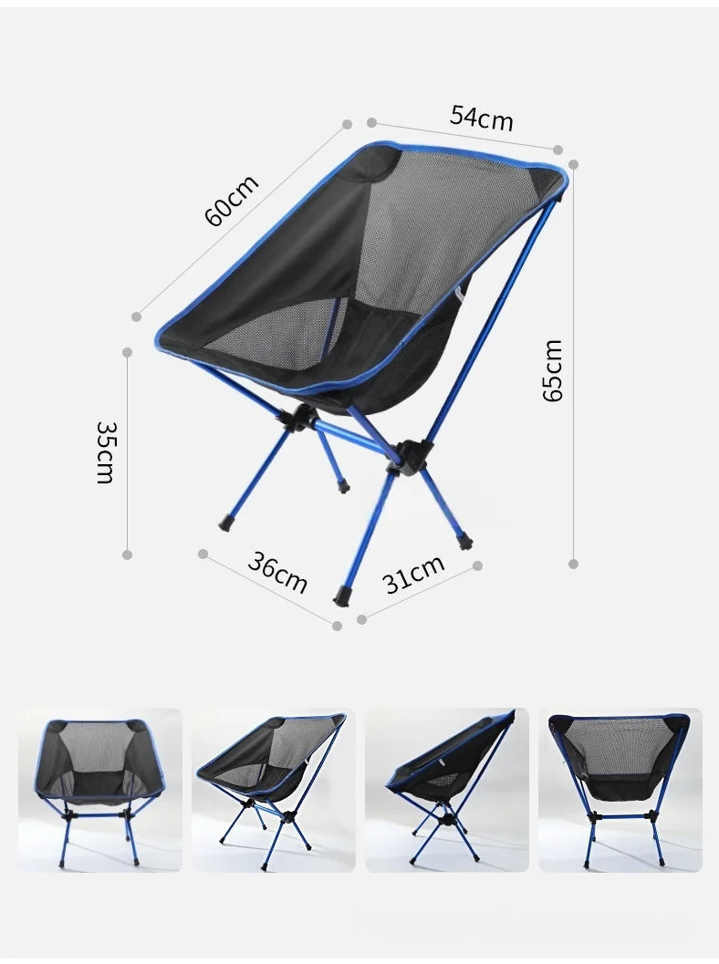 New Outdoor Moon Chair Ultra-Light Folding Camping Chair Portable Leisure Backrest Aluminum Alloy  for Backpacking  fishing