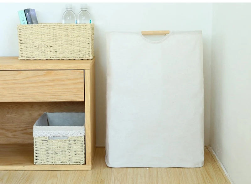 1pc Collapsible Laundry Basket with Handle Large Capacity Household Bathroom Dirty Clothes Storage Basket Clothes Organizer