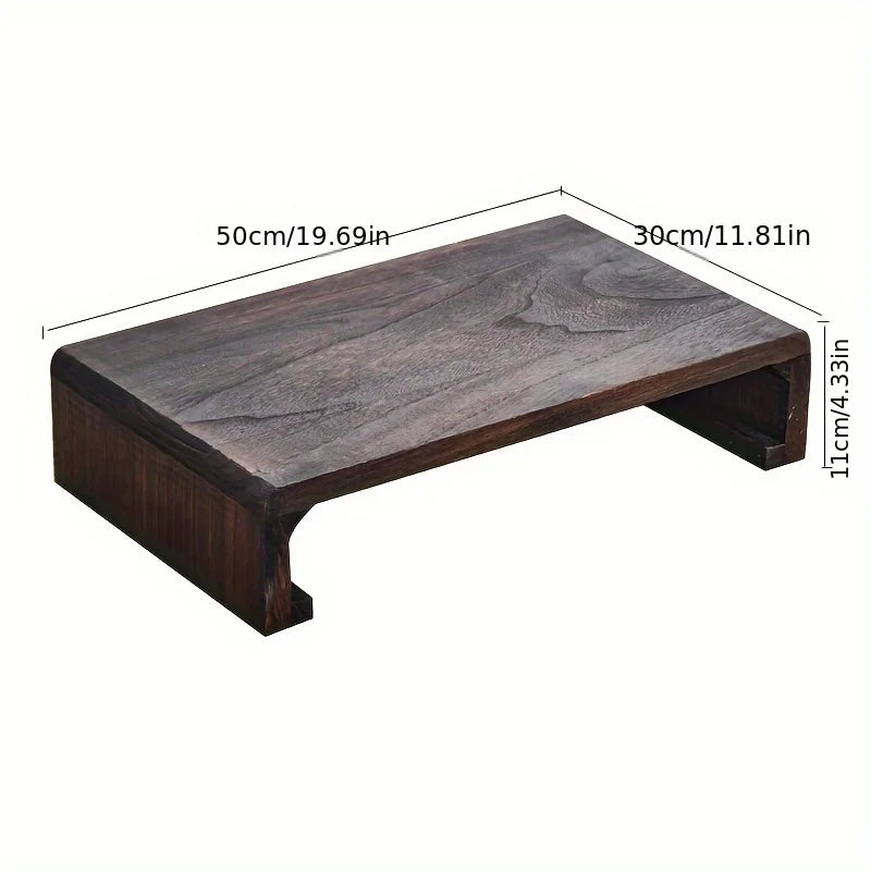 1pc Rectangle Wood Bed Table Trays with Foldable Legs,  Coffee Table & Tea Table, Painted, for Meditation, Sitting on The Floor