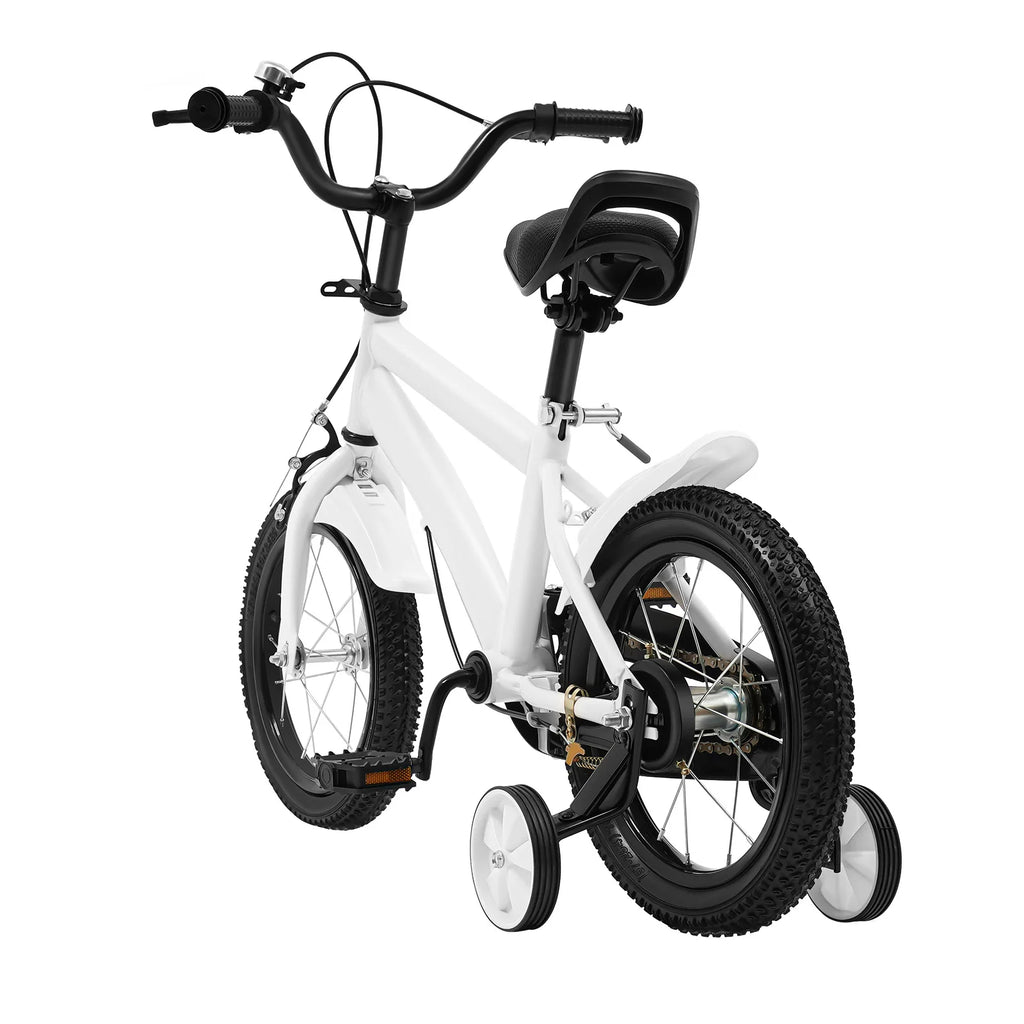 14 Inch Kids Bike w/ Training Wheels, Adjustable Seat Height Dual Brakes Children's Bicycle Kids Learning Bicycle for Boys Girls