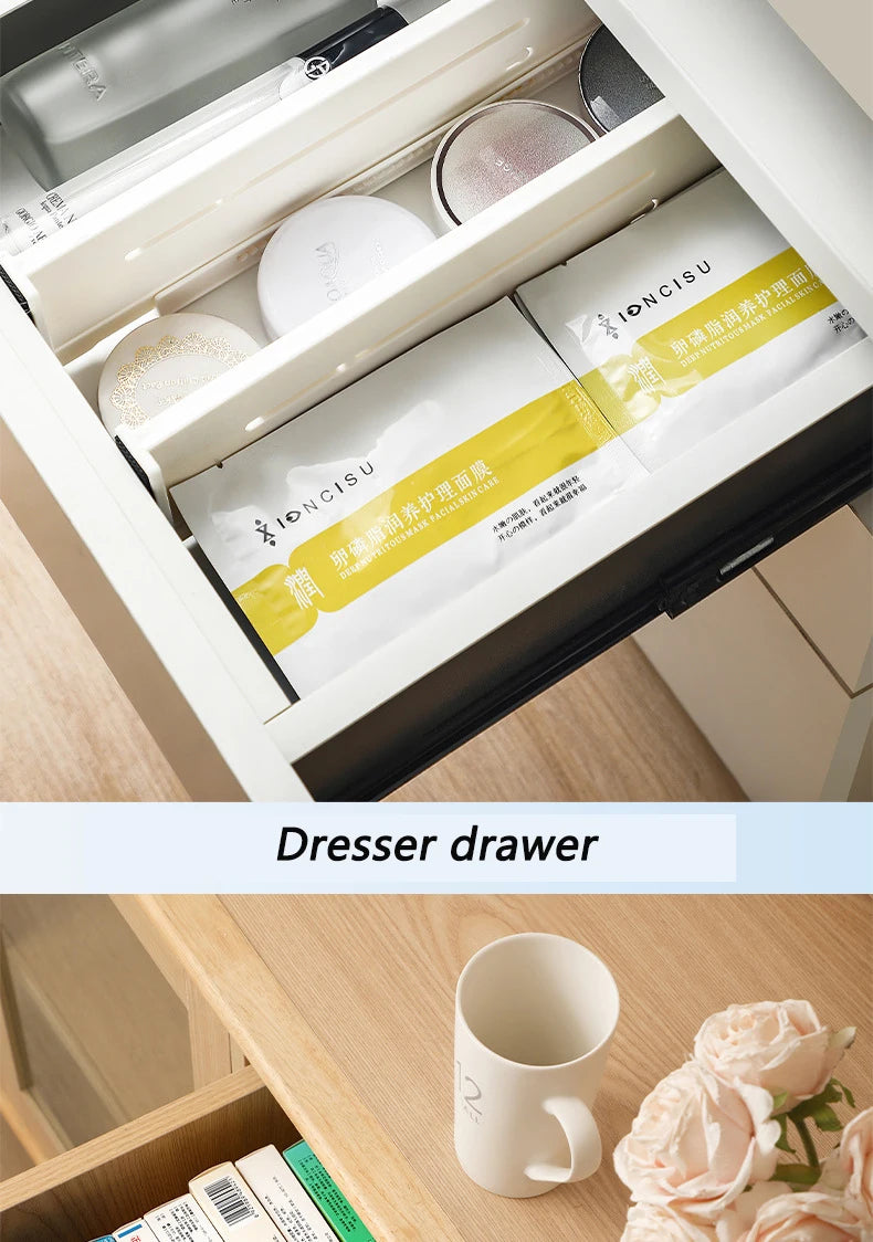 1pc Retractable Drawer Storage Partition Board  Sorting baffle Multi-functional kitchen Tableware Underwear Cosmetics Organizer