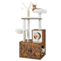 Feandrea Cat Tree with Litter Box Enclosure, 59-Inch Modern Cat Tower, 2-in-1 Condo with Scratching Posts