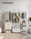 SONGMICS Clothes Rack, 70.9 Inch Wardrobe Freestanding Closet, Heavy Duty Garment Rack with 1 Extendable Hanging Rod, 2 Drawers