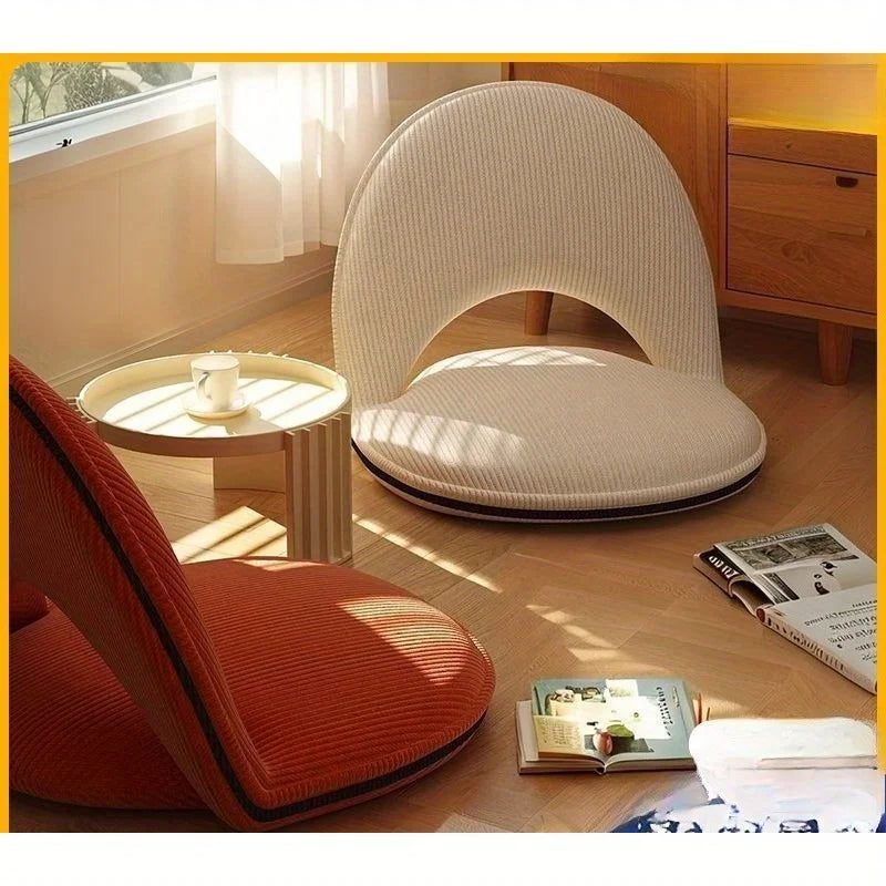 Foldable Backrest Tatami Lounger for Sitting & Sleeping, Small Space Bed for Bay Window Guest, Convertible Floor Cushion Chair