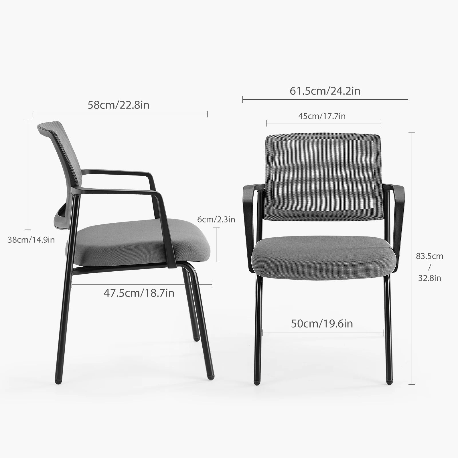 JHK Mesh Back Stacking Arm Chairs 2 Pack For Home and OfficeEasy to Use and Store Outdoor and Indoor Sturdy Metal Chairs