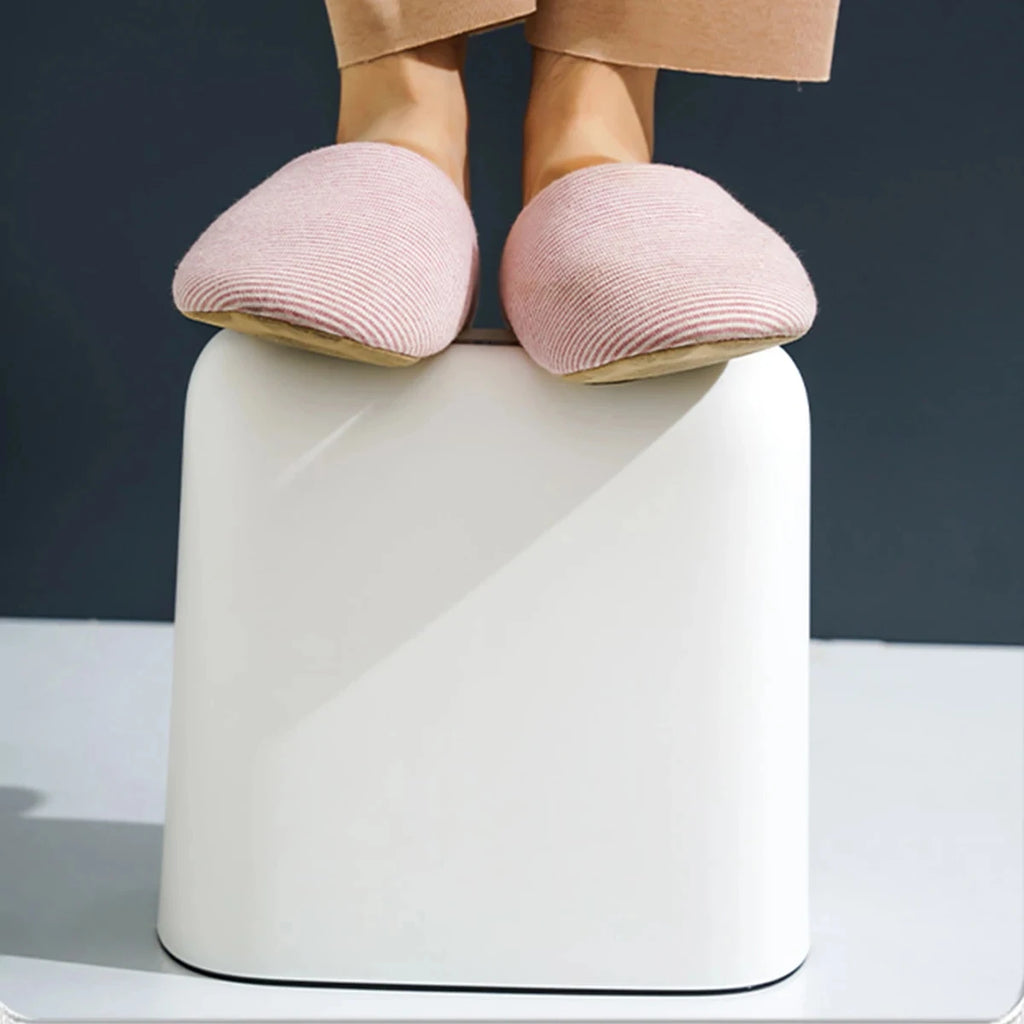 Bathroom Narrow Shape Trash Can Toilet Side Garbage Can with Lid Kitchen Odorproof Trash Bin Covered Trash Can Wastepaper Basket