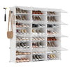 SONGMICS Shoe Rack, 12 Cubes Shoe Organizer with Doors, 48 Pair Plastic Shoe Storage Cabinet, for Bedroom, Entryway, Steel Frame