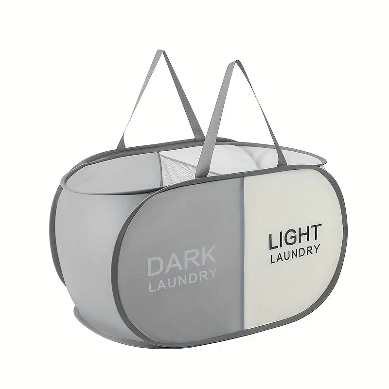 1pc Folding Classified Laundry Basket Breathable Separated Dirty clothes Storage Basket with Handle Large Capacity Laundry Bag