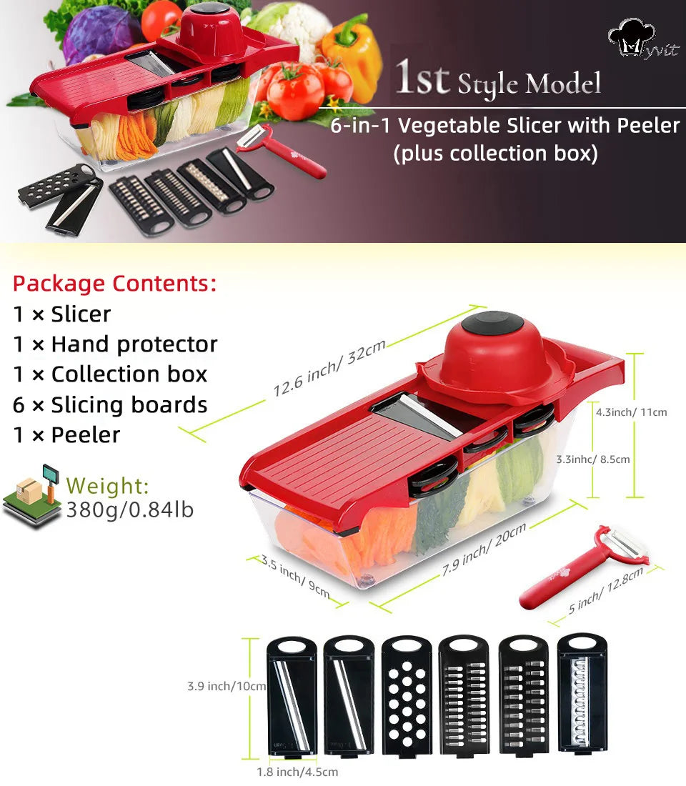 Vegetable Chopper Multifunctional Grater Cutter  - Kitchen Accessories Manual Fruit Slicer Potatos Shredders Cheese Onions Slicers