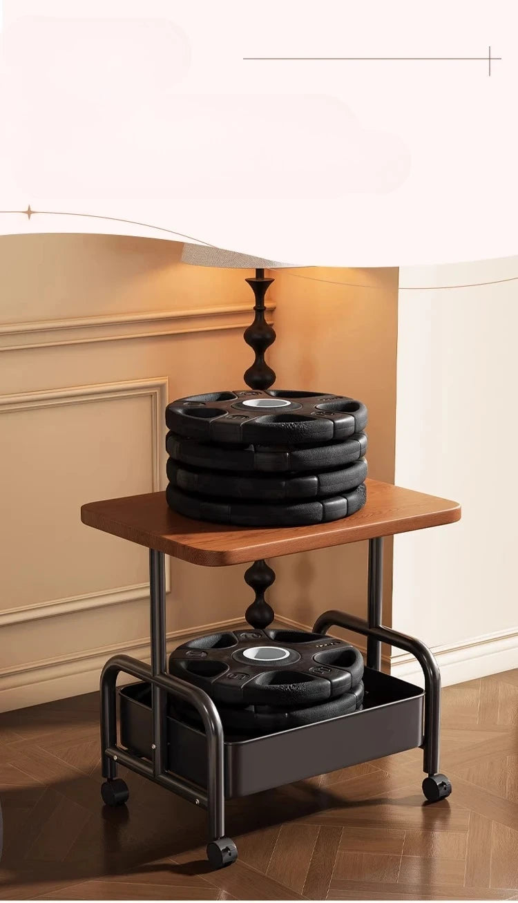  Rolling Laptop Desk & Storage Table - Double-Tier Mobile Stand with Basket, Perfect as Sofa Side Table or Bedroom Nightstand