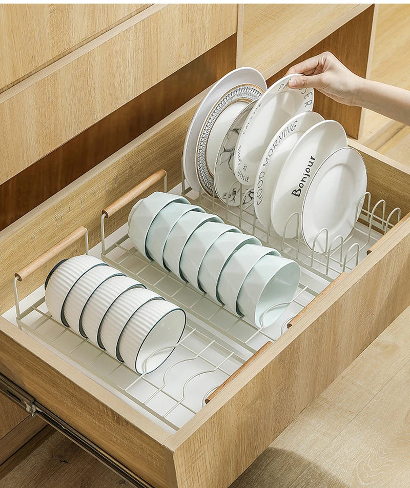 Kitchen Dish Storage Rack Cabinet Organizer Portable Dishes Drying Rack Plate Bowl Drying Rack Desktop Dish Holder Kitchen