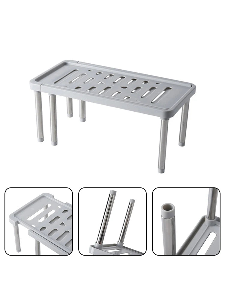 1PC Spice Bottle Rack Kitchen Spice Rack Retractable Cabinet Retractable Lengthened Drain Bowl Rack