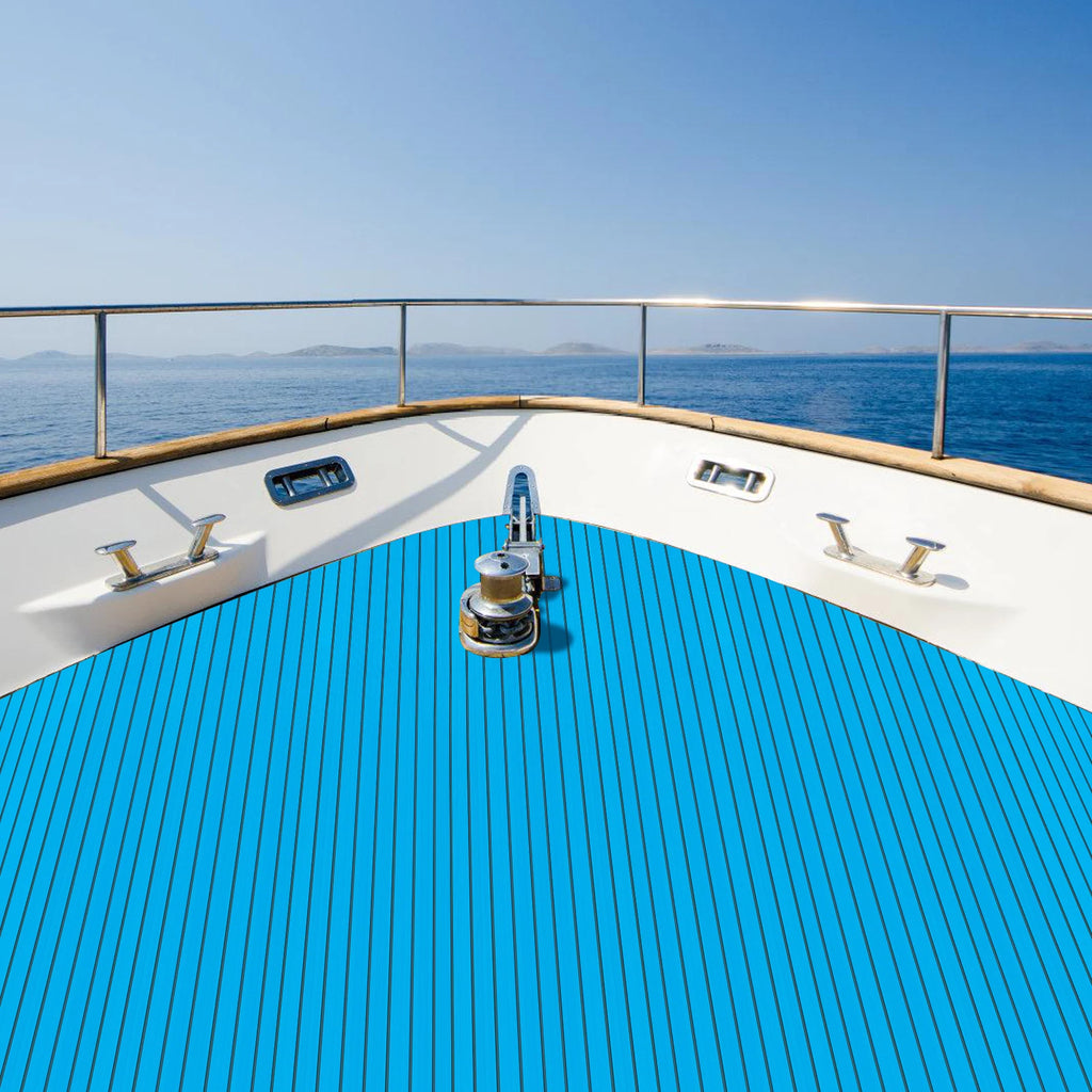 240x90cm Self-Adhesive EVA Foam Teak Boat Floor Mat, 6mm Thick Cuttable Waterproof Anti-Slip Pad Marine Carpet for Deck RV Yacht