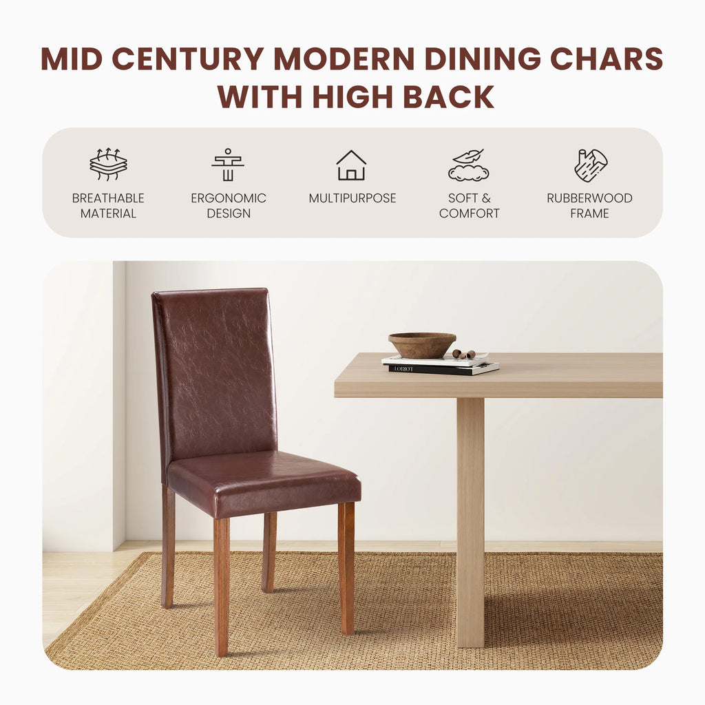 JHK Faux Leather Ergonomic Office Chairs Set of 4 Soft Cushion Seat High Backrest Living Room Gaming Chair Waterproof Thickened