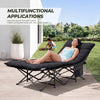 JHK Folding Camping Beach Lounge Chair Portable 3.5'' Cushion 440 lbs Sturdy Frame Compact Carry With Storage Bed for Outdoor