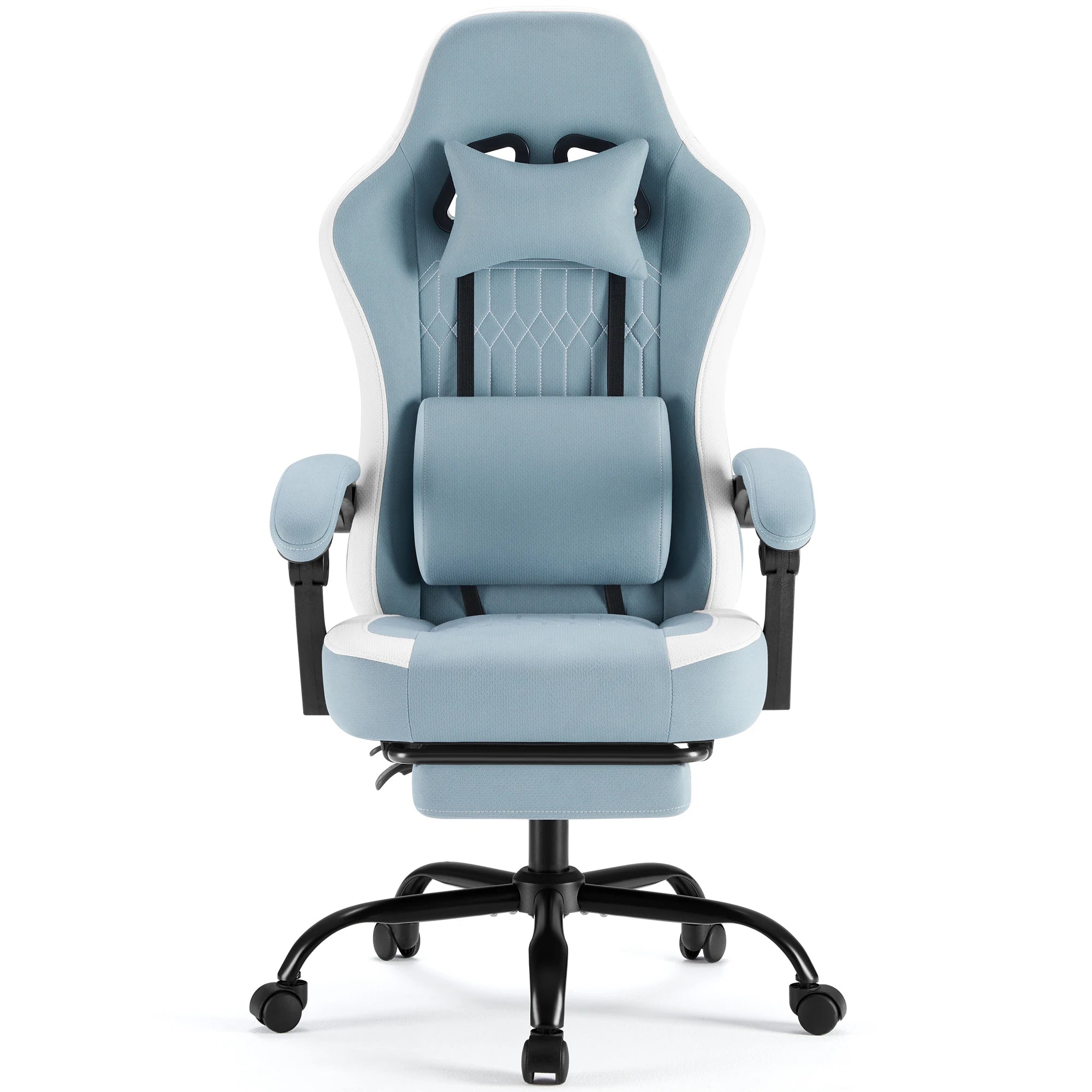 JHK Ergonomic Computer Gaming Chair Height Adjustable 360° Swivel with Headrest Lumbar Support Linkage Armrests For Office Home