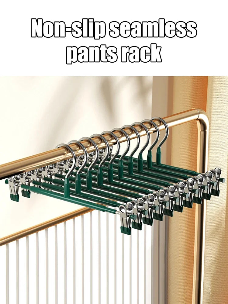 Stainless Steel Wardrobe Clothes Drying Rack With Clips For Pants