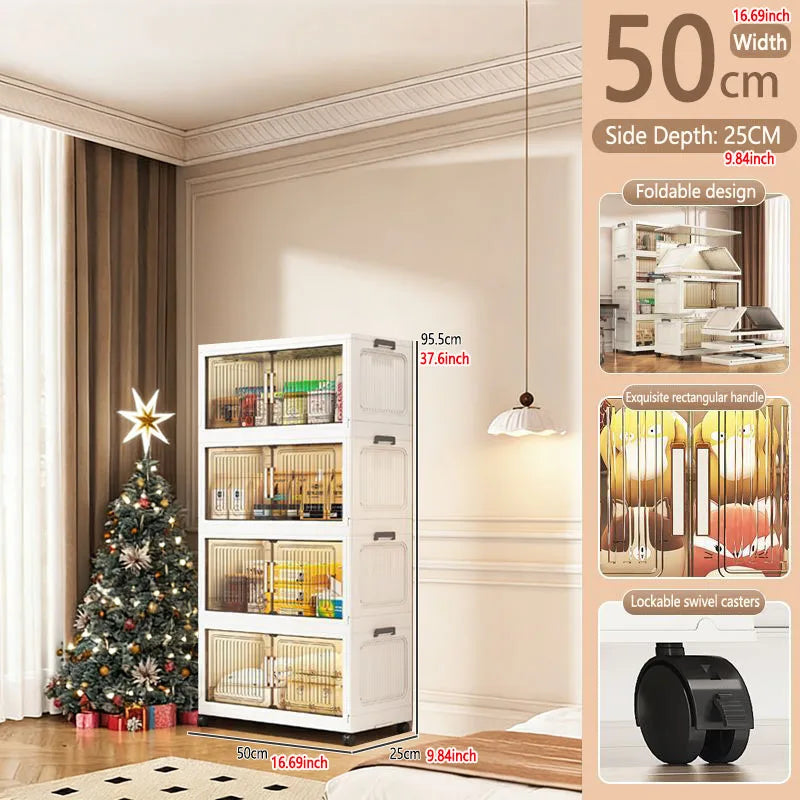 Foldable Plastic Storage Cabinet For Baby Clothes Multi Layered Closet