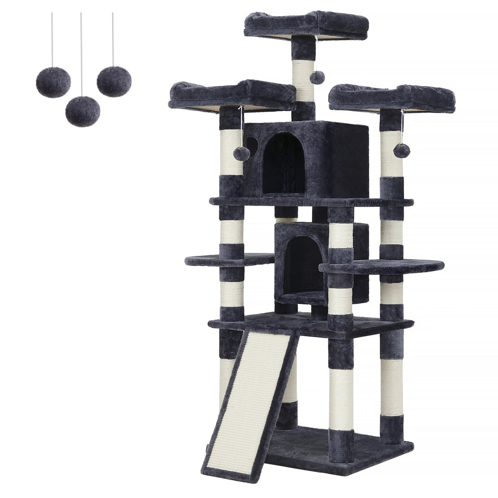 Feandrea 67 Inches Multi-Level Cat Tree for Large Cats, with Cozy Perches, Stable,