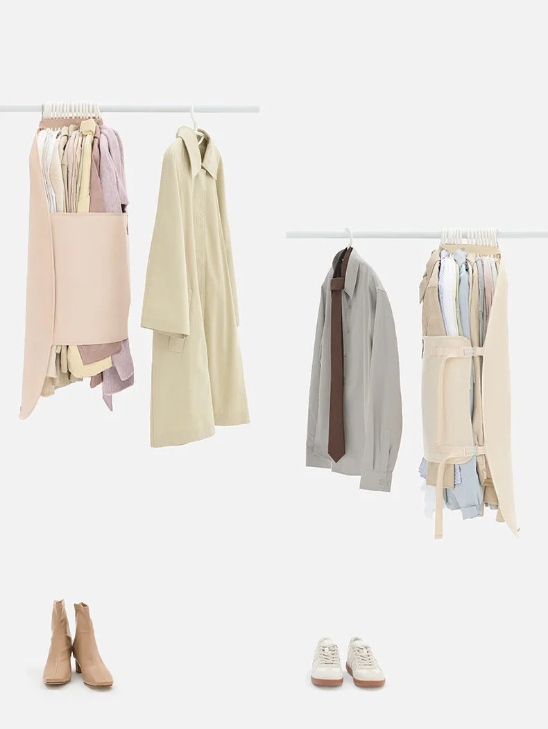 1pc Down Jacket Compressed Dust Cover Clothes Compression Hanging Bag Household Visible Clothes Storage Bag Wardrobe Organizer