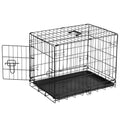 JHK Single Door 30 Inch Folding Metal Wire Dog Cage with Plastic Leak-Proof Pan Tray Extra Large Pet Kennel for Indoor Outdoor