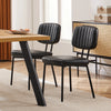 JHK Faux Leather Modern Dining Chairs Set of 2 Ergonomic Lumbar Support Foam Sponge Cushion Seat and Metal Legs for Kitchen