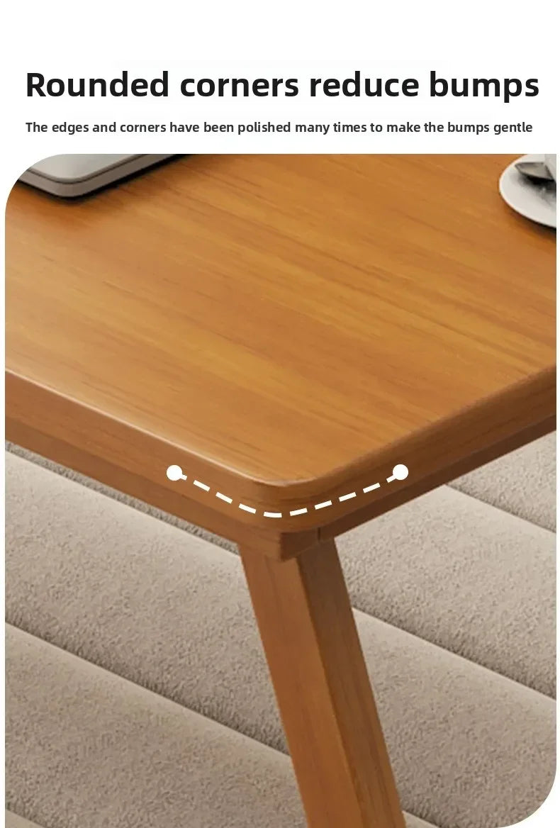 Foldable Tatami Coffee Table - Japanese Style Low Table for Bay Window & Living Room, Portable Bed Tea Table, table basse