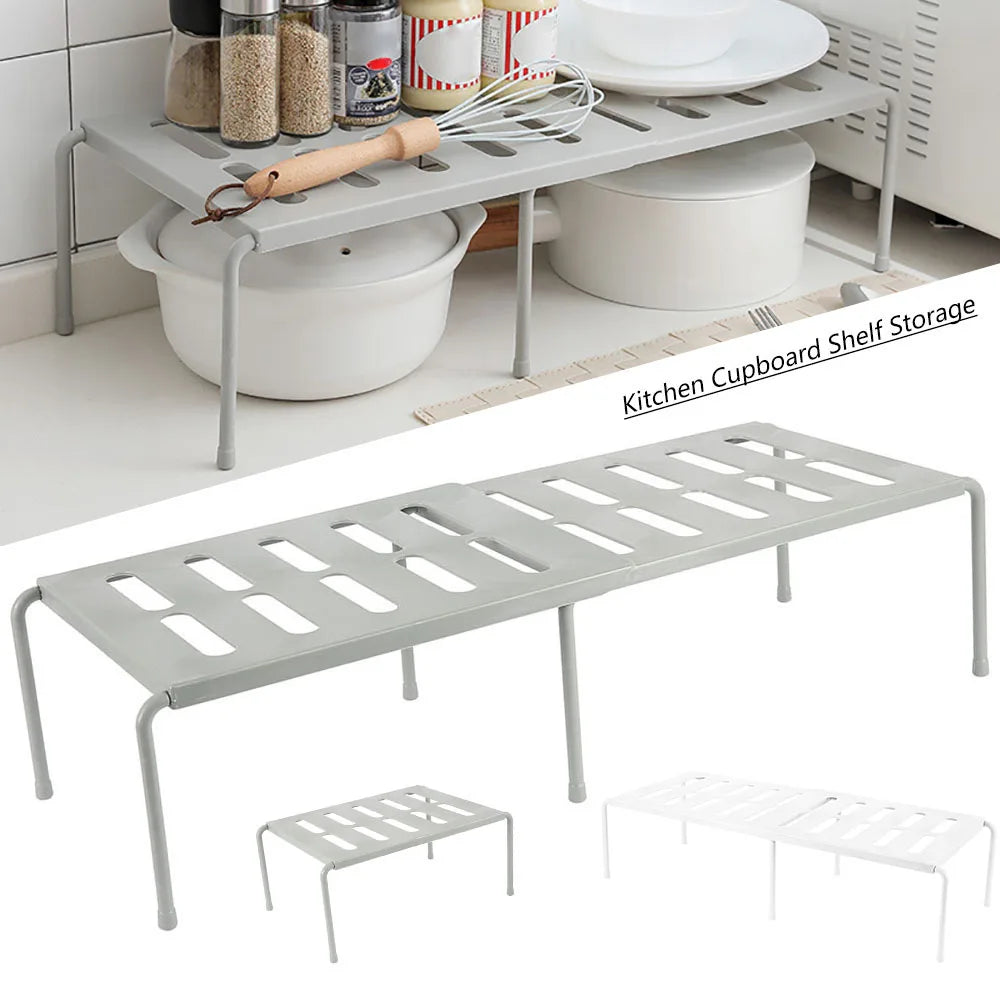 Retractable Kitchen Shelf Multifunctional Expandable Stackable Sliding Rack Space Saving Home Cabinets Tableware Organizer Rack