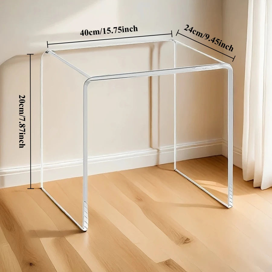 Acrylic Coffee Table Multiuse Acrylic Furniture Modern End Table Japanese Floor Table for Office Living Room Porch Family Garden