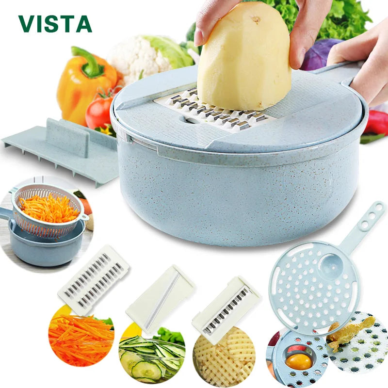 Vegetable Chopper Multifunctional Grater Cutter  - Kitchen Accessories Manual Fruit Slicer Potatos Shredders Cheese Onions Slicers