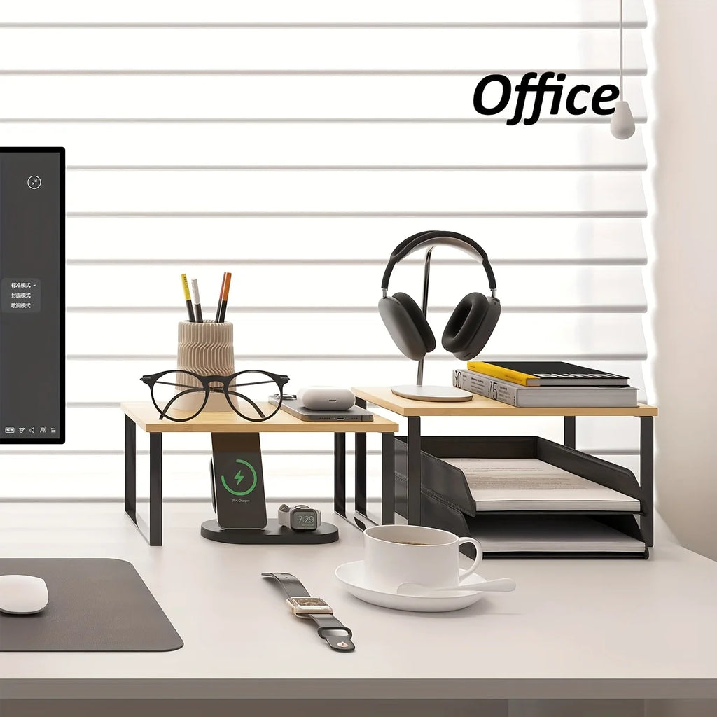 Kitchen Counter Shelves Spice Rack Set of 2, Stackable Cabinet Organizer Shelf, Expandable Kitchen Shelves Organizer for Kitchen